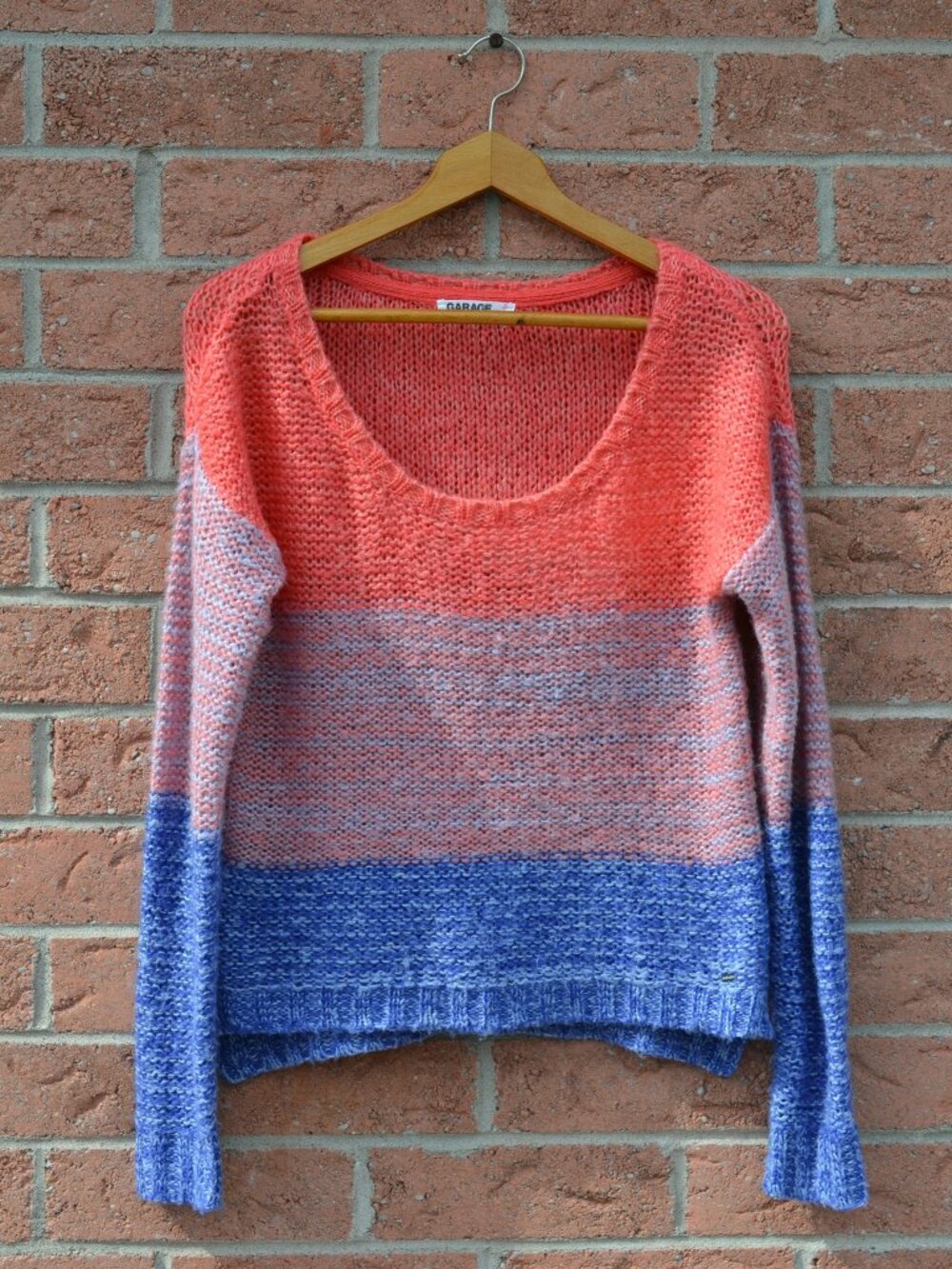 Garage Coral Pink Blue Ombre Sweather